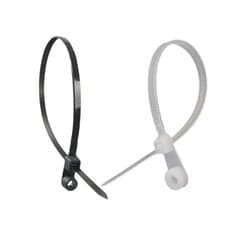 Image of 100x Nylon Zip Ties with Screw Mounting Hole Self Locking Zip Ties Holder