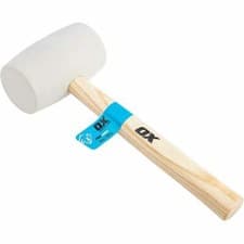 Image of OX 16oz Pro White Rubber Mallet - Non-marking Rubber Mallet Hammer OX-P081816