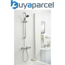 Image of Bristan Thermostatic Bar Mixer Shower Round Chrome Exposed Valve Twin Lever