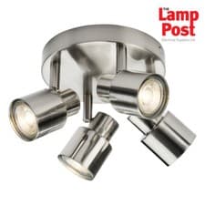 Image of Knightsbridge CSP3BC 230V GU10 Quad 4 Spotlight Ceiling Light - Brushed Chrome