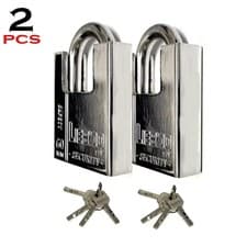 Image of 2X HEAVY DUTY PADLOCK ARMOURED WAREHOUSE SECURITY LOCK OUTDOOR SHED 4 KEYS 50MM