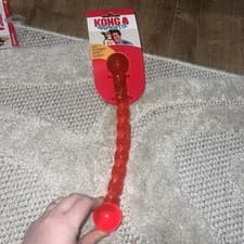 Image of Kong Safestix Small 12" Red Durable Dog Tug Toy Fetch Flexible! Brand New!
