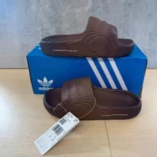 Image of Adidas Adilette 22 Slides Brown chocolate men’s Uk 7 new with tags and box