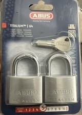 Image of ABUS Padlock 40mm Titalium 64TI Series Twin Pack - ABU64TI40TC. Made in Germany