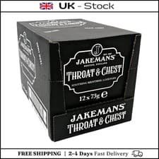 Image of Jakemans Throat & Chest Menthol Sweets 73g - Pack of 12 - Soothing Relief UK