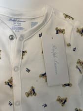 Image of Polo Ralph Lauren Polo Bear graphic-print cotton babygrow 9months