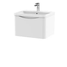 Image of Wall Hung 1 Drawer Vanity Basin Unit w/ Polymarble Basin Choice of Size & Colour