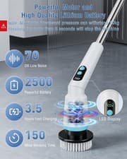 Image of Cordless Spin Scrubber, IPX7 Waterproof Cleaner w/ 6 Heads & 5 Speeds
