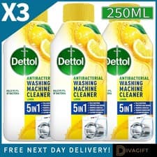 Image of 3 x DETTOL WASHING MACHINE CLEANER ANTIBACTERIAL LIQUID 250ML KILLS BACTERIA NEW
