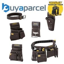 Image of Stanley Leather Tool Belt Trade Workmans Tool Apron and Tool Pouch Holster Range