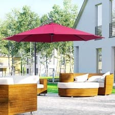 Image of 3m Garden Parasol Sun Shade Patio Banana Hanging Set Umbrella Cantilever