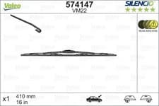 Image of Valeo 574147 Silencio VM22 Front Windscreen Wiper Blade x1 Bracket 410mm 16"