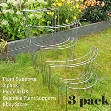 Image of Plant Supports 3 pack in 6mm solid steel Curved Type Made in UK. Seen on TV/Mag