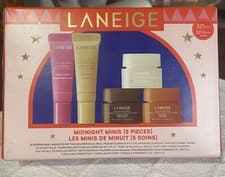 Image of Laneige 2025 Midnight Minis 5 Piece Set Lip Mask & Balm Eggnog Vanilla Caramel