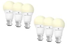 Image of 6 x 4lite WiZ Connected LED 8W Smart Bulb White Dimmable WiFi B22 Bayonet Fit