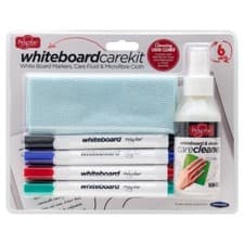 Image of Whiteboard Cleaning Kit Cleaning Liquid Dry Wipe Board Fabric with 4 Markers UK