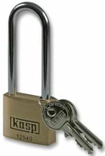 Image of KASP SECURITY - Premium Brass Padlock Keyed Alike, Long Shackle 40 x 63mm