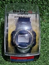 Image of Casio Baby G Watch WR30M 2076 Water, Shock Resistant Stop Watch Alarm Blue Boxed