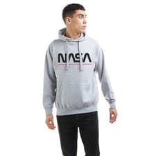 Image of Official NASA Mens Insignia Logo Pullover Hoodie Grey S-XXL
