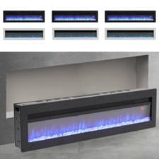 Image of 60" Widescreen LED Electric Fire Stove Wall Mounted Fireplace Heater 9 LED Flame