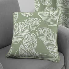 Image of Fusion Matteo Botanical Palm Leaf 100% Cotton Filled Cushion Decorative Sofa UK