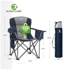 Image of XL Folding Chair for Heavy People - Cooler Bag & Cup Holder