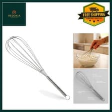 Image of Durable Stainless Steel Balloon Whisk, Ergonomic Mixing Tool 9 Inch
