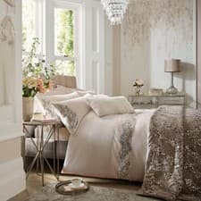 Image of Amanda Holden Luxury Lucille Blush Duvet Cover and Pillowcase Set 50% OFF RRP