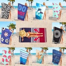 Image of Large Beach Towel Jumbo Bath Sheet Travel Sports Camping Lightweight Bath Towels