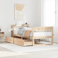 Image of WALPLUS Solid Pine Wood Bed Frame Without Mattress Single 90x190 cm
