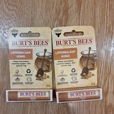 Image of 2x Burt's Bees 100% Natural Honey Miel Moisturizing Lip Balm Tubes 4.25grams