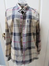 Image of Barbour Tartan 5 House Check Shirt Size M Beige Heritage Designer Outdoor