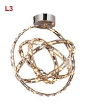 Image of Aglow INT® Modern LED Ceiling Pendant Chandelier,Polished Chrome K9 crystal
