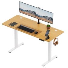 Image of 140x60cm Electric Standing Desk for Home Office with Adjustable Height, Vonhaus