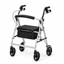 Image of Ultra lightweight Rollator Mobility walker 4 wheeled walking aid frame with seat