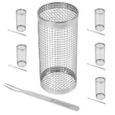 Image of 6x Landmann Stainless Steel Grill Basket With Fork Accessories Vegetable Camping