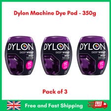 Image of 3 X Dylon Machine Dye Pod 30 DEEP VIOLET 350g All in 1 Fabric Colour Dye Clothes