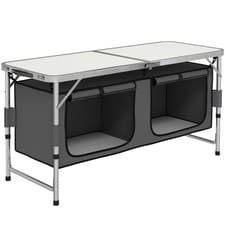 Image of Outsunny Picnic Table Camping Folding Portable Dining Storage Garden Outdoor