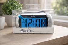 Image of Acctim Auric Silver LCD AM/PM Indicator Alarm Clock with snooze function - 12340