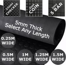 Image of 5mm Thick Rubber Flooring Matting Heavy Duty Mat Coin 0.25M 0.5M 1M 1.5M Wide