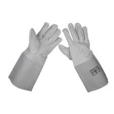 Image of Sealey TIG Welding Gauntlets Safety Work Protection Gloves Workwear Pair SSP142