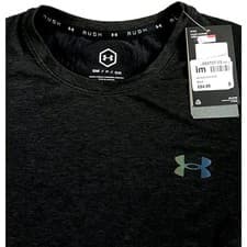 Image of Under Armour Rush Heatgear long sleeve top Small Black Men's, Perfect for summer