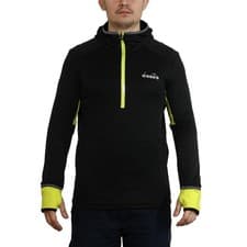 Image of Diadora 1/2 Zip T1 HD Warm Up Winter Sweatshirt Hoodie - Black Size L BNWT