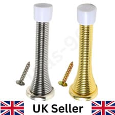 Image of DOOR STOP SILVER GOLD SPRING STOPPER BUFFER STOPS PACK