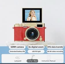 Image of Digital Camera HD 1080P 64MP 2.4'' LCD Display Screen 8X Zoom Anti-Shake Camera