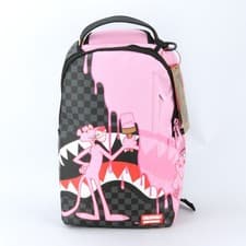 Image of Sprayground Shark Pink Panther Pink Painter Backpack Zippered Unisex Plaid