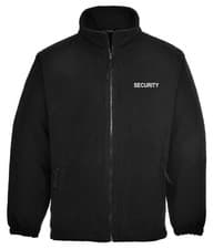 Image of Embroidered SECURITY, Black Full Zip Fleece Jacket, Size XS - 6XL