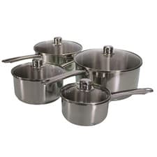 Image of Stainless Steel Saucepan Pot with Glass Lid – Induction Base – 28cm Size