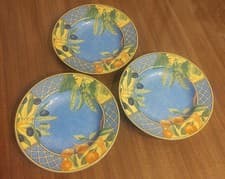 Image of SET OF 3 LAURE JAPY PROVENCE PATTERN SOUP BOWLS PERFECT! NEAR MINT COND. L@@K!!