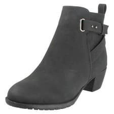 Image of Ladies Spot On Extra Wide Fit Zip Up Ankle Boots 'F5R1259'